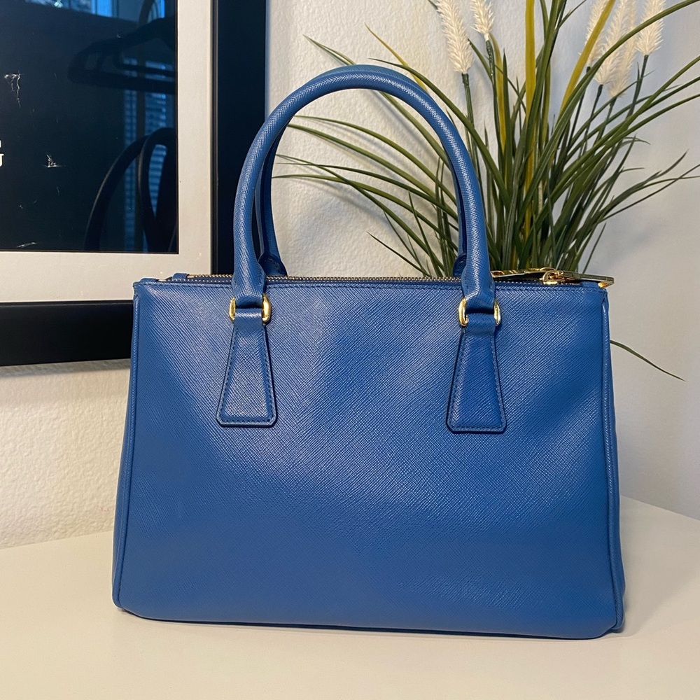 PRADA Galleria Small Saffiano Leather Tote In Blue - Picture 5 of 17